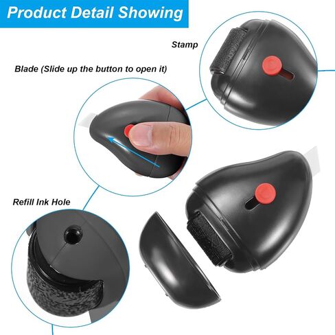 PATIKIL Identity Theft Protection Roller Stamp, Plastic Security Personal Privacy Confidential Stamp with Box Opener for ID Address Blocker, Black in Saudi Arabia