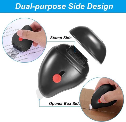 PATIKIL Identity Theft Protection Roller Stamp, Plastic Security Personal Privacy Confidential Stamp with Box Opener for ID Address Blocker, Black in Saudi Arabia