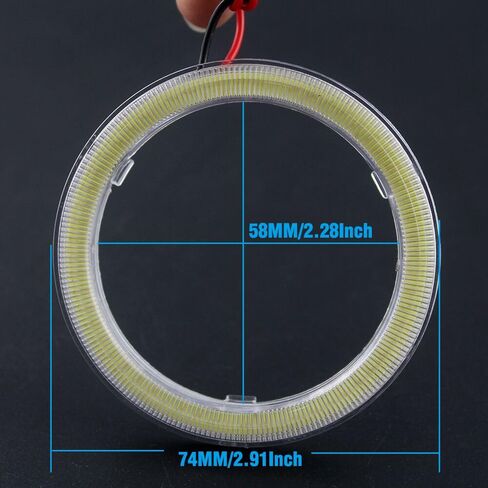 Everbrightt 1-Pair أزرق 70 مم 60SMD COB LED عيون الملاك لمبة هالة حلقة ضوء المصباح مع السكن in Saudi Arabia