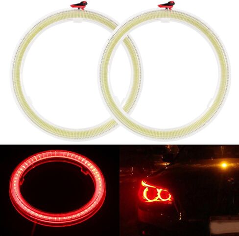 Everbrightt 1-Pair أزرق 70 مم 60SMD COB LED عيون الملاك لمبة هالة حلقة ضوء المصباح مع السكن in Saudi Arabia