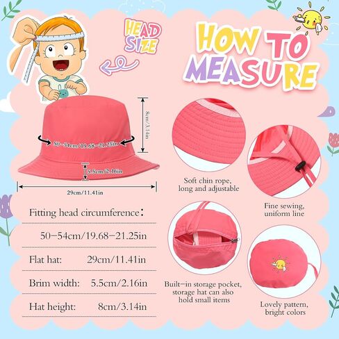 2 Pcs Sun Hat for Kids Bucket Hat for 2-6 Years Toddler Boys Girls UV Protection Adjustable Summer Beach Fishing Hat in Saudi Arabia