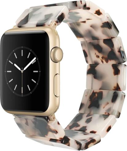 سوار ساعة أنيق من الراتنج من Heesch متوافق مع سلسلة ساعات Apple Ultra/SE/8/7/6/5/4/3/2/1، سوار ساعة مرن على شكل سلحفاة سوار معصم مجوهرات للنساء والفتيات لساعة iWatch، 38/40/41 ملم، 42 /44/45/49 ملم in Kuwait