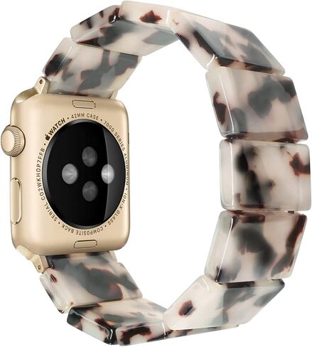 سوار ساعة أنيق من الراتنج من Heesch متوافق مع سلسلة ساعات Apple Ultra/SE/8/7/6/5/4/3/2/1، سوار ساعة مرن على شكل سلحفاة سوار معصم مجوهرات للنساء والفتيات لساعة iWatch، 38/40/41 ملم، 42 /44/45/49 ملم in Kuwait