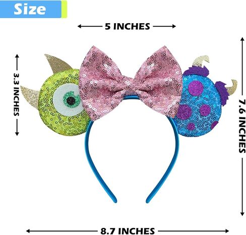 Mouse Ears Headband Birthday Decorations For Women Stitches Birthday Headband Accessorize The Party With Princess in Saudi Arabia