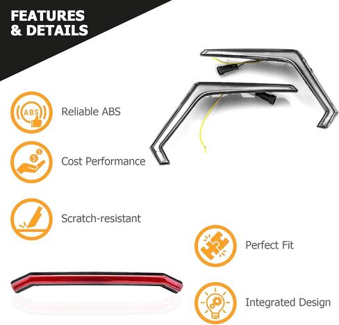 WeiSen IP67 RZR XP Fang Lights, Turn Signal lights & Center Taillight Assembly, Street Legal Rear Brake Lights Compatible with 2019-2024 Polaris RZR XP 1000/Turbo (replace OEM #2884053#2413431) in Saudi Arabia