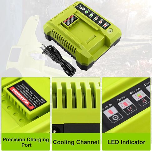 6.0Ah استبدال لبطارية Ryobi 40V وشاحن متوافق مع بطارية ليثيوم Ryobi 40v OP4040 OP40401 OP4026 OP40261 OP4050 OP40601 متوافق مع أدوات الطاقة اللاسلكية لبطارية Ryobi 40 فولت in Kuwait
