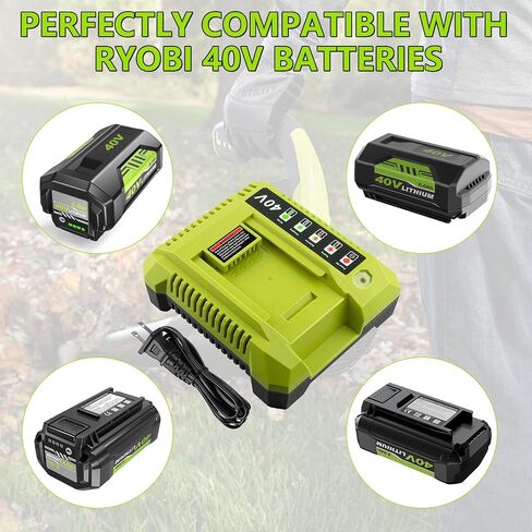 6.0Ah استبدال لبطارية Ryobi 40V وشاحن متوافق مع بطارية ليثيوم Ryobi 40v OP4040 OP40401 OP4026 OP40261 OP4050 OP40601 متوافق مع أدوات الطاقة اللاسلكية لبطارية Ryobi 40 فولت in Kuwait