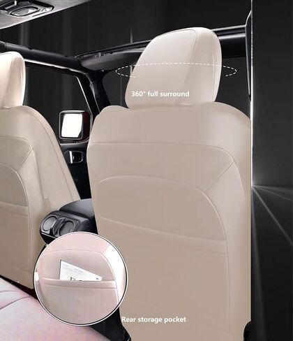 Car Seat Covers Custom Fit for Jeep Gladiator 2020-2024 with Waterproof Leather and Airbag Compatible Automotive Vehicle Cushion Protector Easy to Install in Saudi Arabia
