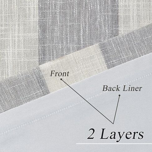 لوحة ستارة تعتيم كاملة من WEST LAKE، رمادي بيج، شريط عمودي لمعالجة النوافذ، حلقات معالجة للنوافذ معزولة حراريًا لتقليل الضوضاء 100 ستارة تعتيم لغرفة المعيشة، غرفة النوم، 50 بوصة عرض × 84 بوصة طول، لوحتان، رمادي/أبيض in Kuwait