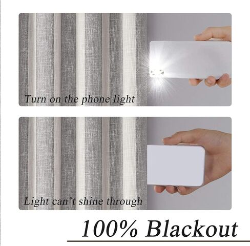 لوحة ستارة تعتيم كاملة من WEST LAKE، رمادي بيج، شريط عمودي لمعالجة النوافذ، حلقات معالجة للنوافذ معزولة حراريًا لتقليل الضوضاء 100 ستارة تعتيم لغرفة المعيشة، غرفة النوم، 50 بوصة عرض × 84 بوصة طول، لوحتان، رمادي/أبيض in Kuwait
