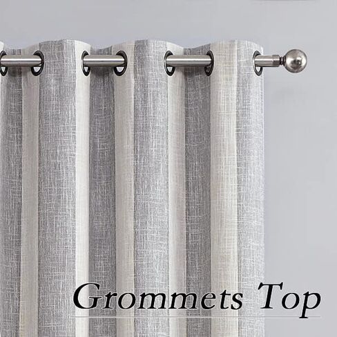 لوحة ستارة تعتيم كاملة من WEST LAKE، رمادي بيج، شريط عمودي لمعالجة النوافذ، حلقات معالجة للنوافذ معزولة حراريًا لتقليل الضوضاء 100 ستارة تعتيم لغرفة المعيشة، غرفة النوم، 50 بوصة عرض × 84 بوصة طول، لوحتان، رمادي/أبيض in Kuwait