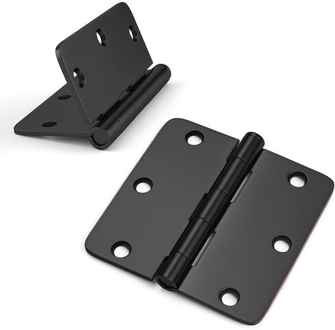 Haidms 24 Pack Matte Black Door Hinges 3.5 Inch x 3.5 Inch Interior Door Hinges Black Doors Hinges Black Finish with 1/4" Radius Corners in Saudi Arabia