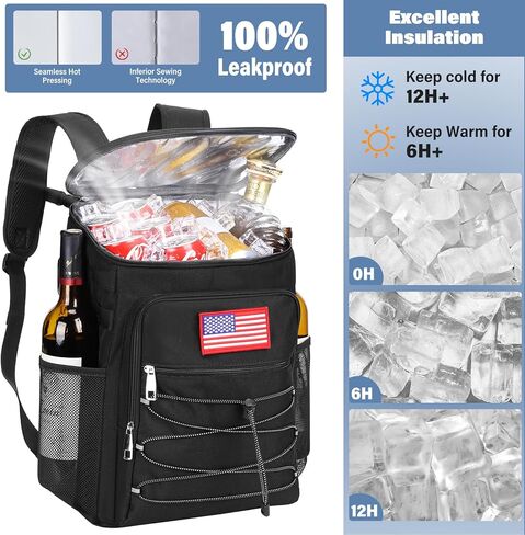 Cooler Backpack, Backpack Coolers Insulated Leak Proof, Large Capacity Waterproof Cooler Bag, Portable Lightweight Beach Travel Camping Lunch Backpack for Men and Women in Kuwait