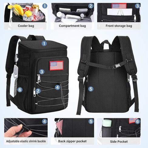 Cooler Backpack, Backpack Coolers Insulated Leak Proof, Large Capacity Waterproof Cooler Bag, Portable Lightweight Beach Travel Camping Lunch Backpack for Men and Women in Kuwait
