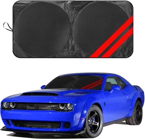 Foldable Sunshade Compatible with Charger Challenger Durango Ram Models Avenger Dodge Charger Sun Shade for Windshield Dodge Challenger Sun Shade Car Windshield Sun Shade Keeps Your Vehicle Cool in Kuwait