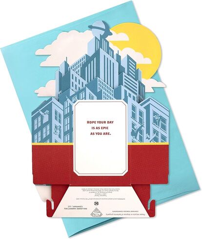 Hallmark Superman Pop Up Father's Day Card or Birthday Card with Music (Plays Superman Theme) Paper Wonder 3D Card in Saudi Arabia