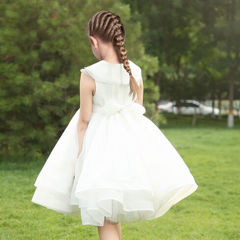 Sunny Fashion Flower Girls Dress White Wedding Pageant Bridesmaid Gown Size 3-10 in Saudi Arabia