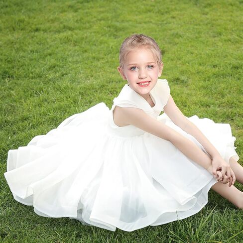 Sunny Fashion Flower Girls Dress White Wedding Pageant Bridesmaid Gown Size 3-10 in Saudi Arabia