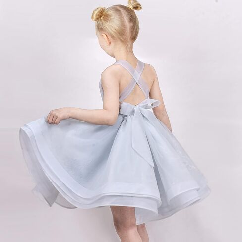 Sunny Fashion Flower Girls Dress White Wedding Pageant Bridesmaid Gown Size 3-10 in Saudi Arabia