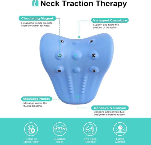 Neck and Shoulder Relaxer, Neck Stretcher with Magnetic Therapy, Cervical Traction Device for TMJ Pain Relief and Muscle Relax, Cervical Spine Alignment Chiropractic Pillow in Saudi Arabia