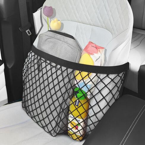 Car Front Seat Organizer Net, Car Storage Mesh Net for Front Seat, Car Net Pocket Handbag for Front & Back Seat, Automotive Passenger Seat Organizer(Double Layer) in Saudi Arabia