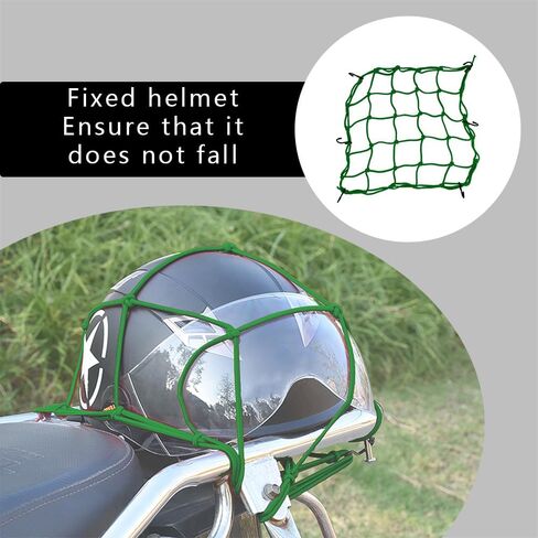 Bungee Cargo Net Motorcycle, Automotive Cargo Nets, Heavy Duty Bungee Net with 6 Adjustable Hooks, 15.7"x15.7" Small Cargo Net for Motorcycle Helmet, Bike, ATV, UTV, Luggage (Red) in Saudi Arabia