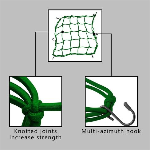 Bungee Cargo Net Motorcycle, Automotive Cargo Nets, Heavy Duty Bungee Net with 6 Adjustable Hooks, 15.7"x15.7" Small Cargo Net for Motorcycle Helmet, Bike, ATV, UTV, Luggage (Red) in Saudi Arabia