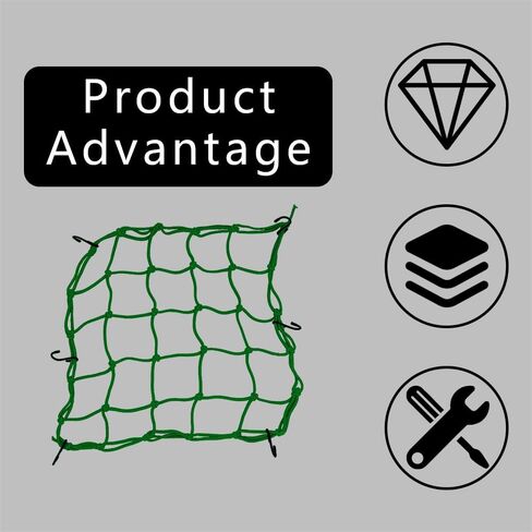 Bungee Cargo Net Motorcycle, Automotive Cargo Nets, Heavy Duty Bungee Net with 6 Adjustable Hooks, 15.7"x15.7" Small Cargo Net for Motorcycle Helmet, Bike, ATV, UTV, Luggage (Red) in Saudi Arabia