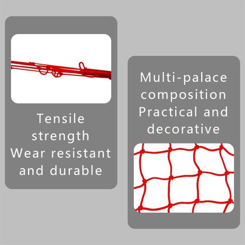 Bungee Cargo Net Motorcycle, Automotive Cargo Nets, Heavy Duty Bungee Net with 6 Adjustable Hooks, 15.7"x15.7" Small Cargo Net for Motorcycle Helmet, Bike, ATV, UTV, Luggage (Red) in Saudi Arabia