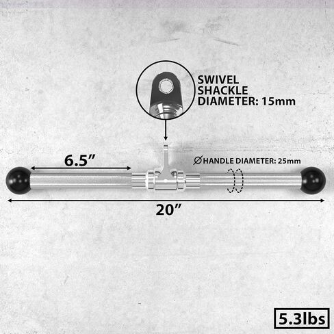 Synergee Straight Bar Cable Attachment. Universal Attachment for Cable Machines. Pull Down/Press Down Bar Accessory. Available Sizes 12", 14", 18" and 20". Optional Rubber Grip. in Saudi Arabia
