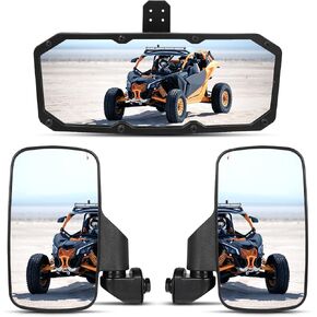 مرايا جانبية UTV ومرآة مركزية مرآة رؤية خلفية UTV متوافقة مع Polaris Ranger 500 570 900 1000 XP in Kuwait