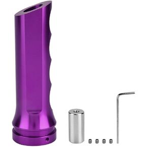 Yctze Handbrake Cover, Universal Auto Car Aluminum HandBrake Cover Handle Protector Hand Brake Sleeve Silver(Purple) for Purple car Parts Purple Shift Handle Purple handbrake Cover e Brake Cover civi