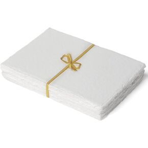 300 GSM White Watercolor Paper | 50 Sheets of Handmade Vintage Deckled Edge Cotton Paper, Durable, Ideal for Sketching, Water Color Painting Drawing & Artist Supplies