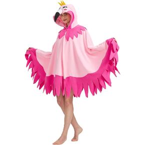 Unisex Flamingo Cape Costume Flamingo Cosplay Hooded Halloween Christmas Costumes Party