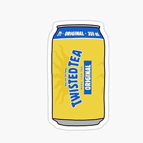 Twisted Tea Cartoon Sticker - Sticker Graphic - Auto, Wall, Laptop, Cell, Truck Sticker for Windows, Cars, Trucks