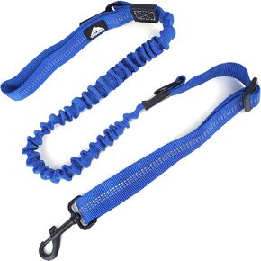 Heavy Duty Dog Leash with Shock Absorption, Suit No Pull Training Leash for Medium Large Dogs, 4 Ft Dog Walking Training Shock Absorbing Bungee Leash Car Seat Belt Buckle (Pink)