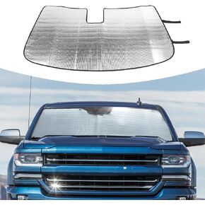 Voodonala for Chevy Silverado 2014-2018 Windshield Sunshade Truck Window Sun Shade Foldable Sun Visor Compatible with Chevy Silverado 2014-2018…
