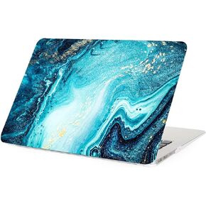 Se7enline Compatible with MacBook Air 13 inch Case A1466/A1369 2010/2011/2012/2013/2014/2015/2016/2017 Fashion Design Pattern Hard Shell Case&Keyboard Cover Skin&Screen Protector,Blue River Sand