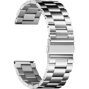 Nelumbo Watch Band, 20MM Compatible with Samsung Galaxy Watch 6 5 4 Band Classic 40mm 44mm 42mm 46mm 43mm 47mm 45mm, Metal Business Band Solid Stainless Steel for Active2/1 Women Men