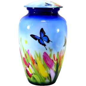 Esplanade Cremation Urn Memorial Container Jar Pot | Cremation Urns | Full Size Standard Urns (Butterfly)