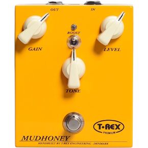 T-Rex Engineering MUDHONEY-CLASSIC Distortion Guitar Effects Pedal Hand Wired in Denmark, Classic Crunchy, Fuzzy Distortion with Gain, Level and Tone Adjustability (10040)