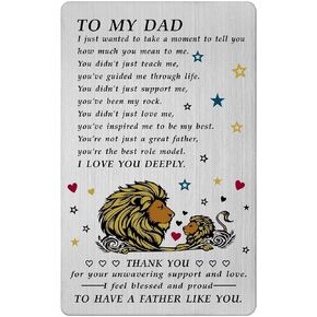 Fathers Day Card for Dad - Gifts from Daughter Son - To Dad Engraved Wallet Card with Heartfelt Message - Father's Day Gifts for Dad, Birthday Gifts
