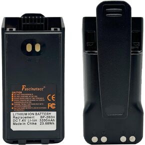 BP-279 BP-280 3200mAh Li-ion Battery Replacement for IC-A16 IC-A16E IC-F1000 IC-F1000S IC-F2000 IC-F2000S IC-V88 IC-U88 BP279 BP280 Two Way Radio Battery with Belt Clip