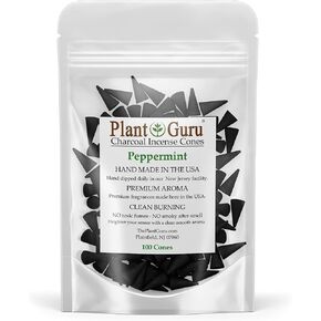 Peppermint Charcoal Incense Cones 1" TOPFLOW - 100 Pack Bulk - Natural Scented Cones Handmade Hand Dipped