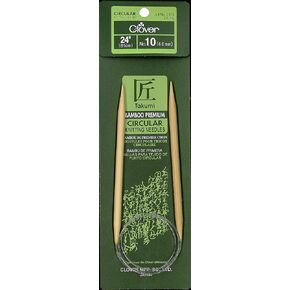 Clover 3016/24-10, Takumi Bamboo Circular 24 inch Knitting Needles, Size 10