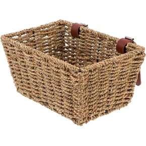 Zerodeko Wicker Baskets Bike Basket Scooter Basket Wicker Front Handlebar Bike Basket Cargo Woven Bike Tote Detachable Front Basket Cat Dog Carrier Bicycles Cane for Shopping Commuter Camping Baskets