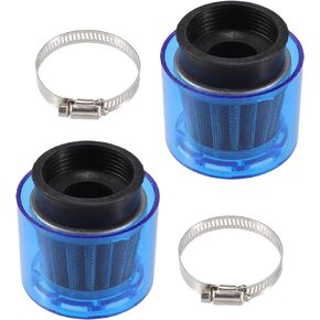 Air Filter Cleaner Straight 47mm/1.85" Motorcycle Filter for 110-125cc Most Motorcycles ATV Mopeds Dirt Bikes Race Bikes Blue (Set of 2)