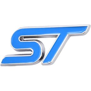 ST Emblem 3D Metal Badge Car Hood Truck Door Side Fender Rear Trunk Emblem Sticker Decals for Focus Focus 2 Focus 3 Auto F-150 Sport Decoration Accessories (Black), CR-ST