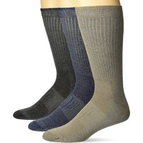 Carolina Ultimate Men's Ultra-Dri Lightweight Cushion Boot Crew Socks 3 Pair Pack, Assorted, Large