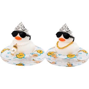 wonuu 2PCS Car Decor Rubber Ducks Cute Pink Car Accessories Rubber Duck Dashboard Decorations Rubber Ducky Dashboard Duck Car Accessories Car Duck Car Decorations Car Ducks for Dashboard